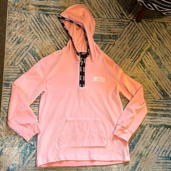 Girls justice fleece hoodie Sz 12 like new - Picture 1 of 4